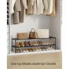 imageSONGMICS Shoe Rack 3Tier Shoe Storage Organizer SpaceSaving 117 x 165 x 191 Inches Entryway Metal Frame NonWoven Fabric Shelves Ink Black ULSH013BH01Ink Black