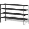 imageSONGMICS Shoe Rack 3Tier Shoe Storage Organizer SpaceSaving 117 x 165 x 191 Inches Entryway Metal Frame NonWoven Fabric Shelves Ink Black ULSH013BH01Ink Black