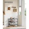 imageSONGMICS Shoe Rack 3Tier Shoe Storage Organizer SpaceSaving 117 x 165 x 191 Inches Entryway Metal Frame NonWoven Fabric Shelves Ink Black ULSH013BH01Ink Black