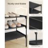 imageSONGMICS Shoe Rack 3Tier Shoe Storage Organizer SpaceSaving 117 x 165 x 191 Inches Entryway Metal Frame NonWoven Fabric Shelves Ink Black ULSH013BH01Ink Black