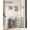 imageSONGMICS Shoe Rack 3Tier Shoe Storage Organizer SpaceSaving 117 x 165 x 191 Inches Entryway Metal Frame NonWoven Fabric Shelves Ink Black ULSH013BH01Ink Black