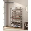 imageSONGMICS Shoe Rack 6Tier Shoe Organizer Metal Rack for Garage Set of 2 3Tier Stackable Shelf with Adjustable Flat or Angled Shelves 1824 Pairs Bronze ULMR03A2Cappuccino Beige
