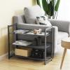 imageSONGMICS Shoe Rack 6Tier Shoe Organizer Metal Rack for Garage Set of 2 3Tier Stackable Shelf with Adjustable Flat or Angled Shelves 1824 Pairs Bronze ULMR03A2Charcoal Gray