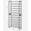 imageSONGMICS Shoe Rack 6Tier Shoe Organizer Metal Rack for Garage Set of 2 3Tier Stackable Shelf with Adjustable Flat or Angled Shelves 1824 Pairs Bronze ULMR03A2Charcoal Gray