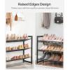 imageSONGMICS Shoe Rack 6Tier Shoe Organizer Metal Rack for Garage Set of 2 3Tier Stackable Shelf with Adjustable Flat or Angled Shelves 1824 Pairs Bronze ULMR03A2Charcoal Gray
