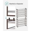 imageSONGMICS Shoe Rack 6Tier Shoe Organizer Metal Rack for Garage Set of 2 3Tier Stackable Shelf with Adjustable Flat or Angled Shelves 1824 Pairs Bronze ULMR03A2Bronze