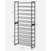imageSONGMICS Shoe Rack 6Tier Shoe Organizer Metal Rack for Garage Set of 2 3Tier Stackable Shelf with Adjustable Flat or Angled Shelves 1824 Pairs Bronze ULMR03A2Ink Black