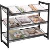 imageSONGMICS Shoe Rack 6Tier Shoe Organizer Metal Rack for Garage Set of 2 3Tier Stackable Shelf with Adjustable Flat or Angled Shelves 1824 Pairs Bronze ULMR03A2Ink Black