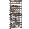 imageSONGMICS Shoe Rack 6Tier Shoe Organizer Metal Rack for Garage Set of 2 3Tier Stackable Shelf with Adjustable Flat or Angled Shelves 1824 Pairs Bronze ULMR03A2Ink Black