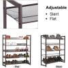 imageSONGMICS Shoe Rack 6Tier Shoe Organizer Metal Rack for Garage Set of 2 3Tier Stackable Shelf with Adjustable Flat or Angled Shelves 1824 Pairs Bronze ULMR03A2Bronze