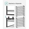 imageSONGMICS Shoe Rack 6Tier Shoe Organizer Metal Rack for Garage Set of 2 3Tier Stackable Shelf with Adjustable Flat or Angled Shelves 1824 Pairs Bronze ULMR03A2Ink Black