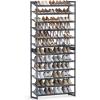imageSONGMICS Shoe Rack 6Tier Shoe Organizer Metal Rack for Garage Set of 2 3Tier Stackable Shelf with Adjustable Flat or Angled Shelves 1824 Pairs Bronze ULMR03A2Charcoal Gray
