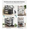 imageSONGMICS Shoe Rack 6Tier Shoe Organizer Metal Rack for Garage Set of 2 3Tier Stackable Shelf with Adjustable Flat or Angled Shelves 1824 Pairs Bronze ULMR03A2Charcoal Gray
