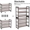 imageSONGMICS Shoe Rack 6Tier Shoe Organizer Metal Rack for Garage Set of 2 3Tier Stackable Shelf with Adjustable Flat or Angled Shelves 1824 Pairs Bronze ULMR03A2Bronze