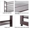 imageSONGMICS Shoe Rack 6Tier Shoe Organizer Metal Rack for Garage Set of 2 3Tier Stackable Shelf with Adjustable Flat or Angled Shelves 1824 Pairs Bronze ULMR03A2Bronze
