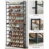 imageSONGMICS Shoe Rack 6Tier Shoe Organizer Metal Rack for Garage Set of 2 3Tier Stackable Shelf with Adjustable Flat or Angled Shelves 1824 Pairs Bronze ULMR03A2Charcoal Gray