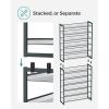 imageSONGMICS Shoe Rack 6Tier Shoe Organizer Metal Rack for Garage Set of 2 3Tier Stackable Shelf with Adjustable Flat or Angled Shelves 1824 Pairs Bronze ULMR03A2Charcoal Gray