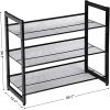 imageSONGMICS Shoe Rack 6Tier Shoe Organizer Metal Rack for Garage Set of 2 3Tier Stackable Shelf with Adjustable Flat or Angled Shelves 1824 Pairs Bronze ULMR03A2Ink Black