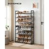 imageSONGMICS Shoe Rack 6Tier Shoe Organizer Metal Rack for Garage Set of 2 3Tier Stackable Shelf with Adjustable Flat or Angled Shelves 1824 Pairs Bronze ULMR03A2Charcoal Gray