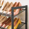 imageSONGMICS Shoe Rack 6Tier Shoe Organizer Metal Rack for Garage Set of 2 3Tier Stackable Shelf with Adjustable Flat or Angled Shelves 1824 Pairs Bronze ULMR03A2Charcoal Gray