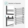 imageSONGMICS Shoe Rack 6Tier Shoe Organizer Metal Rack for Garage Set of 2 3Tier Stackable Shelf with Adjustable Flat or Angled Shelves 1824 Pairs Bronze ULMR03A2Ink Black