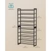 imageSONGMICS Shoe Rack 6Tier Shoe Organizer Metal Rack for Garage Set of 2 3Tier Stackable Shelf with Adjustable Flat or Angled Shelves 1824 Pairs Bronze ULMR03A2Ink Black