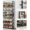 imageSONGMICS Shoe Rack 6Tier Shoe Organizer Metal Rack for Garage Set of 2 3Tier Stackable Shelf with Adjustable Flat or Angled Shelves 1824 Pairs Bronze ULMR03A2Charcoal Gray