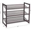 imageSONGMICS Shoe Rack 6Tier Shoe Organizer Metal Rack for Garage Set of 2 3Tier Stackable Shelf with Adjustable Flat or Angled Shelves 1824 Pairs Bronze ULMR03A2Bronze