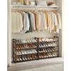 imageSONGMICS Shoe Rack 6Tier Shoe Organizer Metal Rack for Garage Set of 2 3Tier Stackable Shelf with Adjustable Flat or Angled Shelves 1824 Pairs Bronze ULMR03A2Bronze