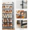 imageSONGMICS Shoe Rack 6Tier Shoe Organizer Metal Rack for Garage Set of 2 3Tier Stackable Shelf with Adjustable Flat or Angled Shelves 1824 Pairs Bronze ULMR03A2Charcoal Gray