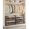 imageSONGMICS Shoe Rack 6Tier Shoe Organizer Metal Rack for Garage Set of 2 3Tier Stackable Shelf with Adjustable Flat or Angled Shelves 1824 Pairs Bronze ULMR03A2Charcoal Gray