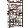 imageSONGMICS Shoe Rack 6Tier Shoe Organizer Metal Rack for Garage Set of 2 3Tier Stackable Shelf with Adjustable Flat or Angled Shelves 1824 Pairs Bronze ULMR03A2Bronze
