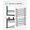 imageSONGMICS Shoe Rack 6Tier Shoe Organizer Metal Rack for Garage Set of 2 3Tier Stackable Shelf with Adjustable Flat or Angled Shelves 1824 Pairs Bronze ULMR03A2Charcoal Gray