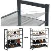 imageSONGMICS Shoe Rack 6Tier Shoe Organizer Metal Rack for Garage Set of 2 3Tier Stackable Shelf with Adjustable Flat or Angled Shelves 1824 Pairs Bronze ULMR03A2Charcoal Gray