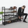 imageSONGMICS Shoe Rack 6Tier Shoe Organizer Metal Rack for Garage Set of 2 3Tier Stackable Shelf with Adjustable Flat or Angled Shelves 1824 Pairs Bronze ULMR03A2Bronze