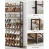 imageSONGMICS Shoe Rack 6Tier Shoe Organizer Metal Rack for Garage Set of 2 3Tier Stackable Shelf with Adjustable Flat or Angled Shelves 1824 Pairs Bronze ULMR03A2Bronze