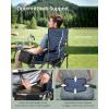 imageSONGMICS 2 Pack Folding Camping Chairs Load 330 lb Cup Holder and High Backrest HeavyDuty Structure for Lawn Garden Fishing Terrace Dark Green UGCB08GNBlue