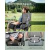 imageSONGMICS 2 Pack Folding Camping Chairs Load 330 lb Cup Holder and High Backrest HeavyDuty Structure for Lawn Garden Fishing Terrace Dark Green UGCB08GNGrey