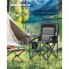 imageSONGMICS 2 Pack Folding Camping Chairs Load 330 lb Cup Holder and High Backrest HeavyDuty Structure for Lawn Garden Fishing Terrace Dark Green UGCB08GNBlack