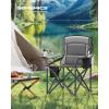 imageSONGMICS 2 Pack Folding Camping Chairs Load 330 lb Cup Holder and High Backrest HeavyDuty Structure for Lawn Garden Fishing Terrace Dark Green UGCB08GNGrey