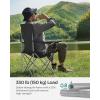 imageSONGMICS 2 Pack Folding Camping Chairs Load 330 lb Cup Holder and High Backrest HeavyDuty Structure for Lawn Garden Fishing Terrace Dark Green UGCB08GNBlack