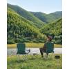 imageSONGMICS 2 Pack Folding Camping Chairs Load 330 lb Cup Holder and High Backrest HeavyDuty Structure for Lawn Garden Fishing Terrace Dark Green UGCB08GNGreen