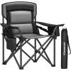 imageSONGMICS 2 Pack Folding Camping Chairs Load 330 lb Cup Holder and High Backrest HeavyDuty Structure for Lawn Garden Fishing Terrace Dark Green UGCB08GNBlack
