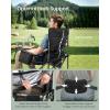 imageSONGMICS 2 Pack Folding Camping Chairs Load 330 lb Cup Holder and High Backrest HeavyDuty Structure for Lawn Garden Fishing Terrace Dark Green UGCB08GNBlack