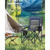 imageSONGMICS 2 Pack Folding Camping Chairs Load 330 lb Cup Holder and High Backrest HeavyDuty Structure for Lawn Garden Fishing Terrace Dark Green UGCB08GNBlue