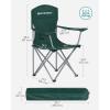 imageSONGMICS 2 Pack Folding Camping Chairs Load 330 lb Cup Holder and High Backrest HeavyDuty Structure for Lawn Garden Fishing Terrace Dark Green UGCB08GNGreen