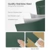 imageSONGMICS 20Gallon 75 L Trash Can Stainless Steel Kitchen Garbage Can Recycling or Waste Bin Soft Close StepOn Pedal Removable Inner Bucket Brown ULTB075MZ01Retro Green