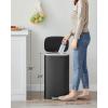 imageSONGMICS 20Gallon 75 L Trash Can Stainless Steel Kitchen Garbage Can Recycling or Waste Bin Soft Close StepOn Pedal Removable Inner Bucket Brown ULTB075MZ01Black