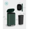 imageSONGMICS 20Gallon 75 L Trash Can Stainless Steel Kitchen Garbage Can Recycling or Waste Bin Soft Close StepOn Pedal Removable Inner Bucket Brown ULTB075MZ01Retro Green