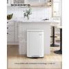 imageSONGMICS 20Gallon 75 L Trash Can Stainless Steel Kitchen Garbage Can Recycling or Waste Bin Soft Close StepOn Pedal Removable Inner Bucket Brown ULTB075MZ01White